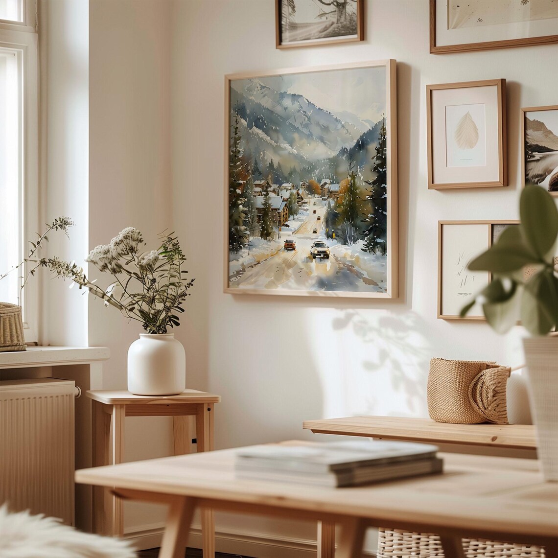 Breckenridge Colorado Watercolor Ski Poster, Custom Art Print - Image 3