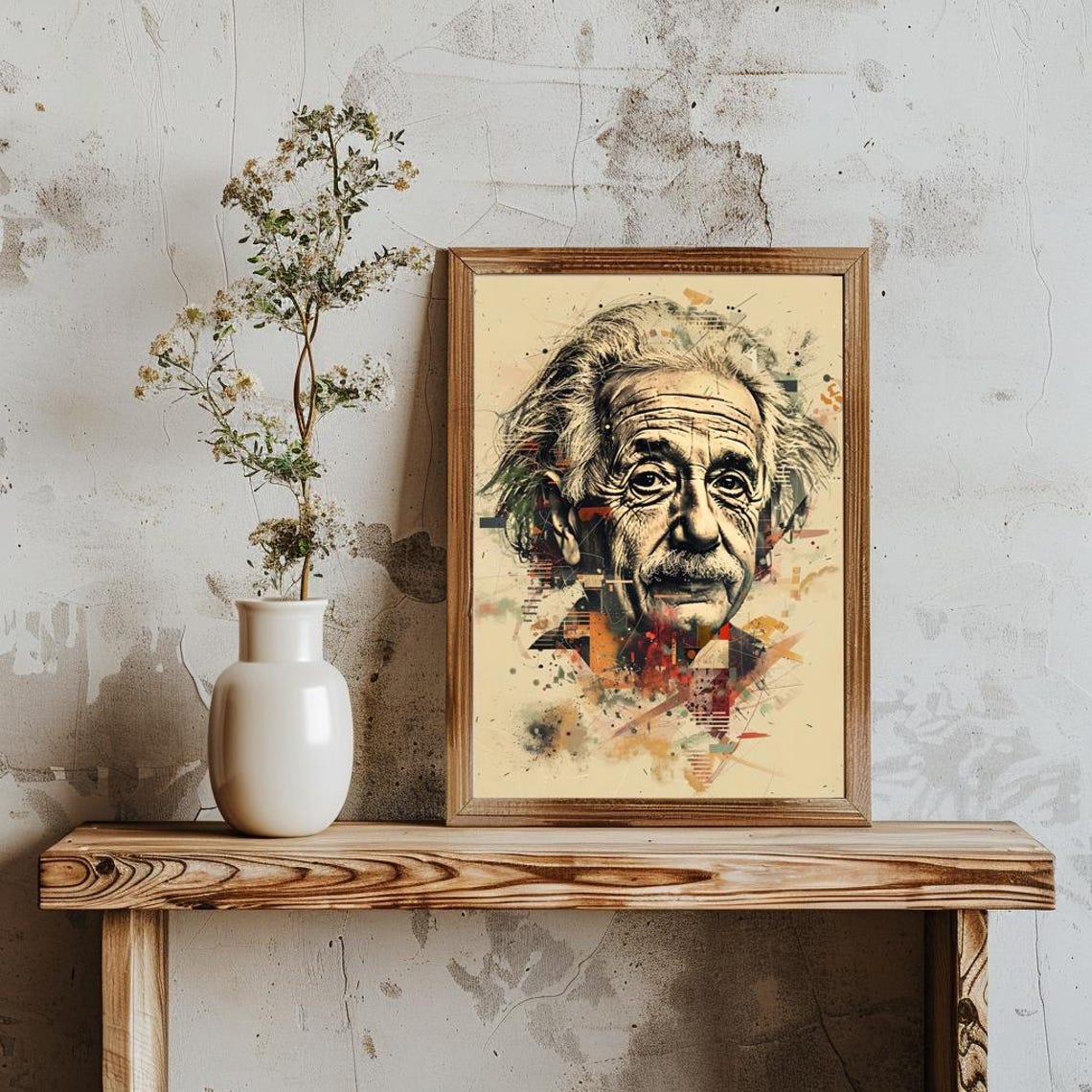 Albert Einstein Portrait Color Splash Art Genius Science Poster - Image 3