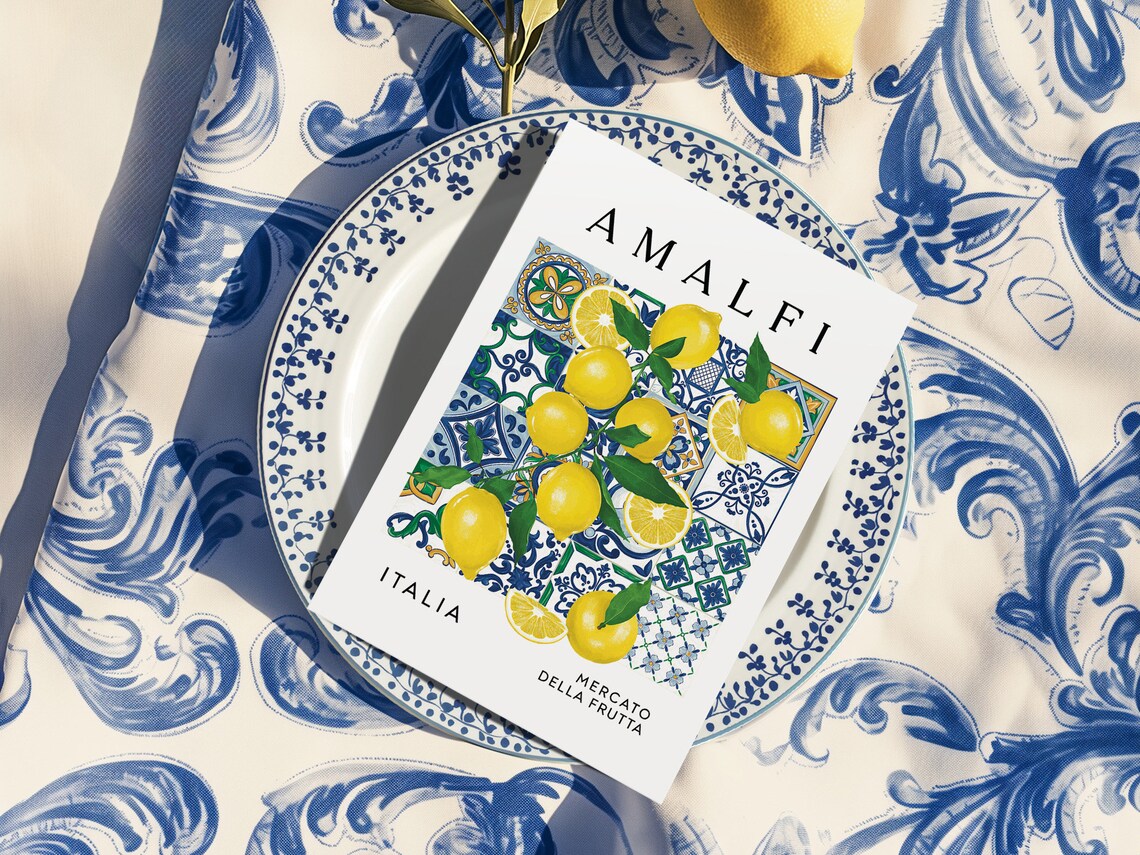 Italian Lemon Print, Amalfi Travel Poster - Image 3