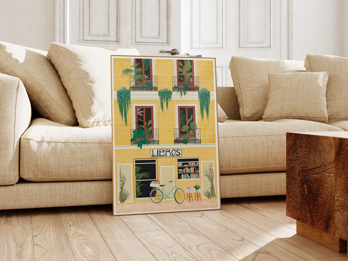 Madrid Poster, Bookshop Art Print - Image 2