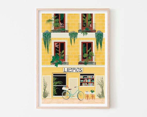 Madrid Poster, Bookshop Art Print