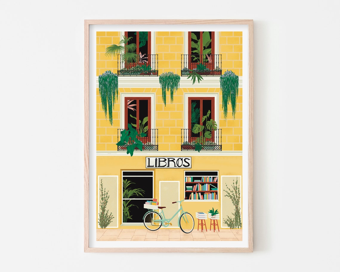 Madrid Poster, Bookshop Art Print