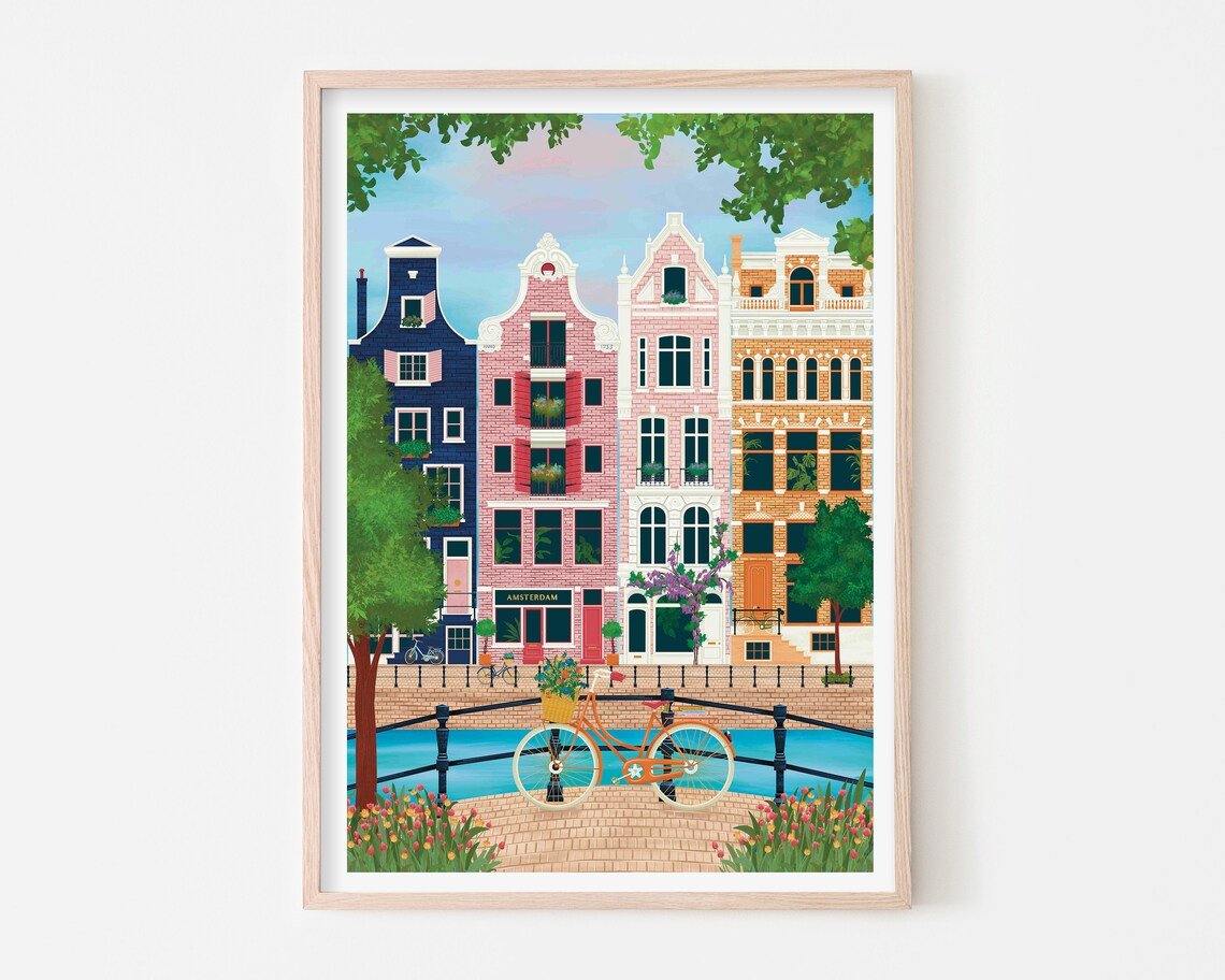 Amsterdam Art Print, By The Canals