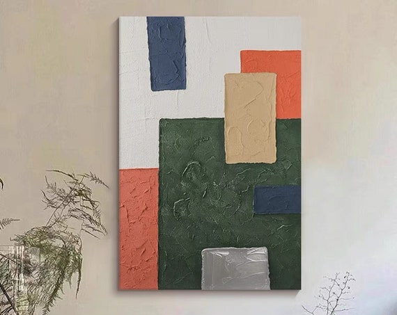 Original Abstract Painting 3d Texture Art Green Minimalist Abstract Painting Large Abstract Art Neutral Art Painting Living Wall Art