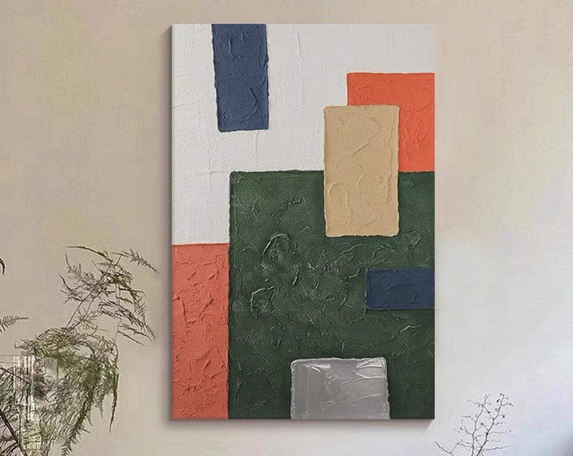 Original Abstract Painting 3d Texture Art Green Minimalist Abstract Painting Large Abstract Art Neutral Art Painting Living Wall Art
