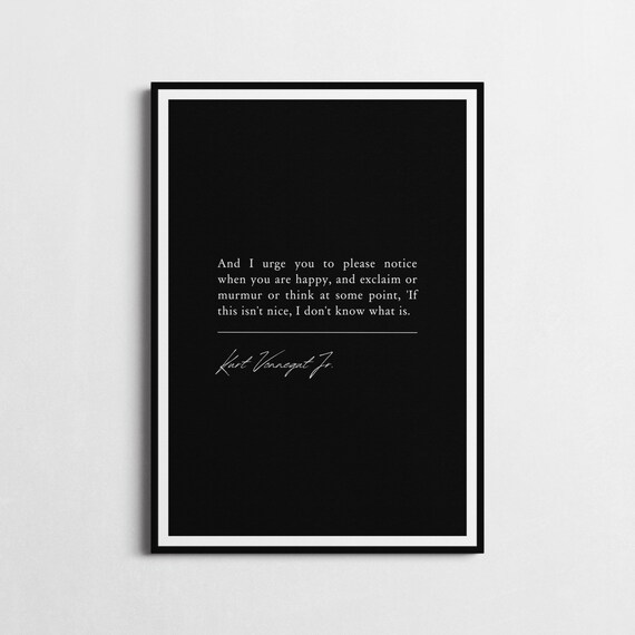 Kurt Vonnegut If This Isn't Nice Minimalist Black Quote Poster