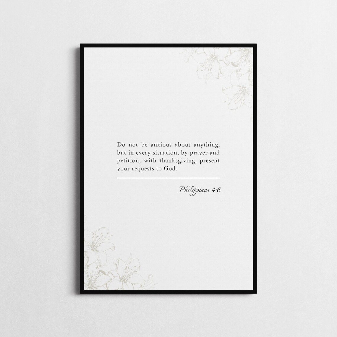 Philippians 4:6 Do Not Be Anxious Bible Verse Quote Minimalist Wall Poster - Image 2