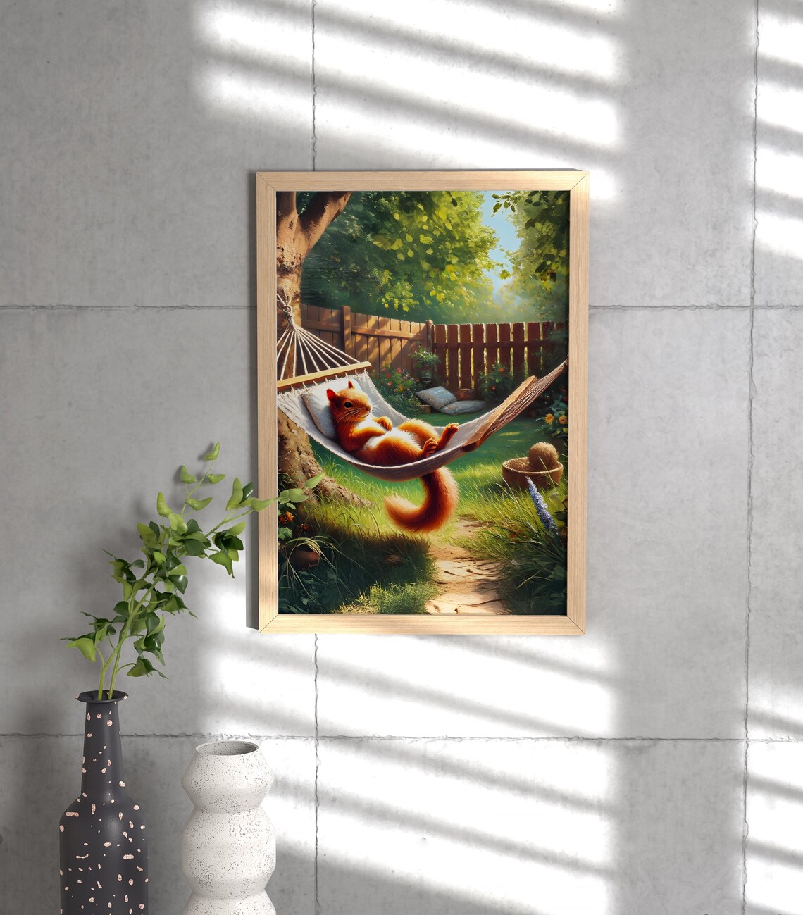 Squirrels Resting In Backyard, Animal Life Poster - Image 3