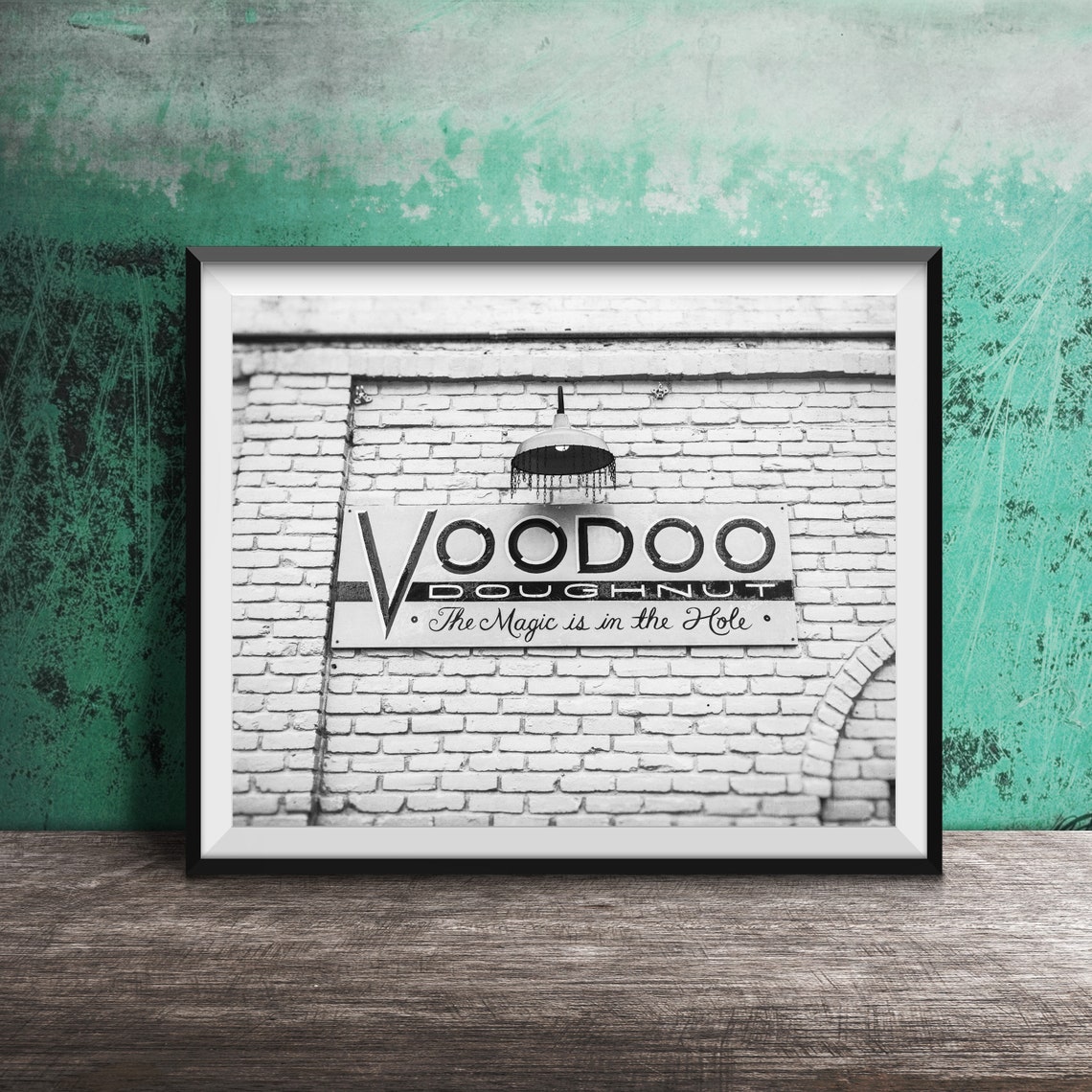 Voodoo Doughnut The Magic Is In The Hole Pink Brick Sign Poster - Image 2