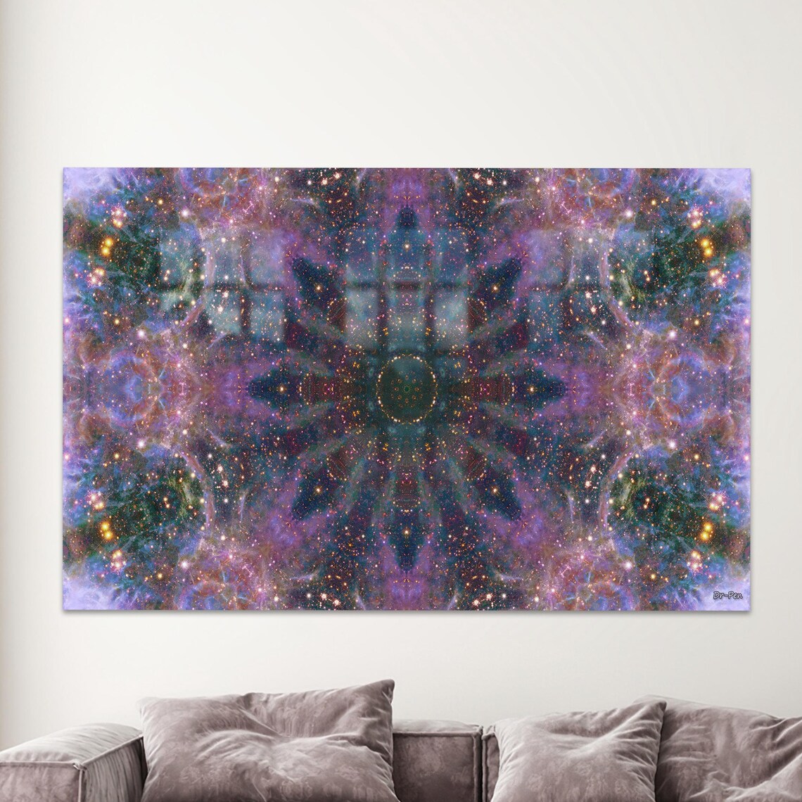 Purple Cosmic Mandala Galaxy Kaleidoscope Spiritual Art Poster