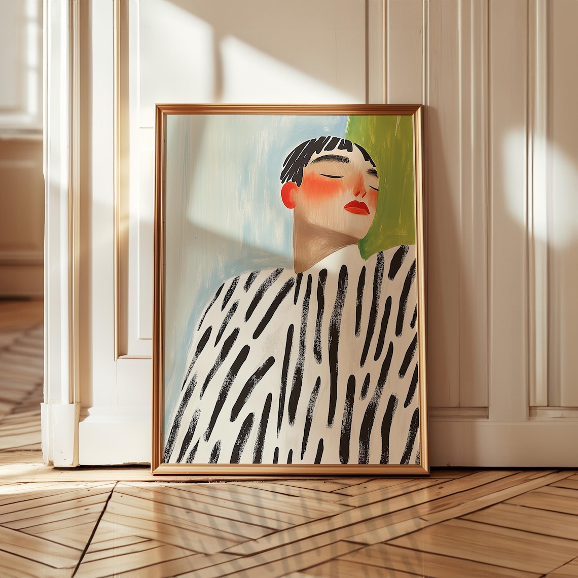 Minimalist Abstract Male Portrait Painting Modern Moody Poster