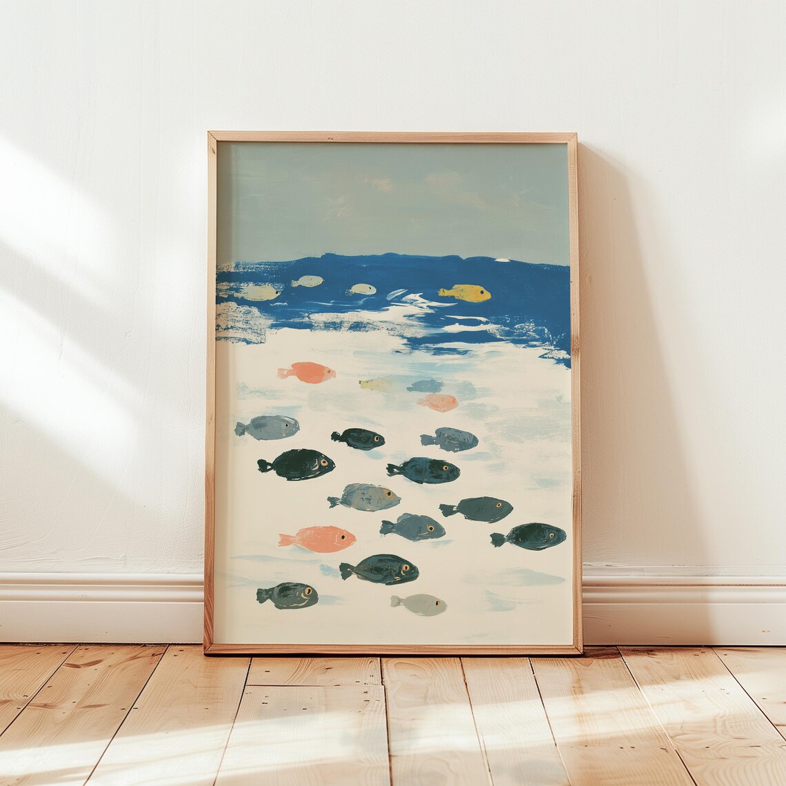 Fish Wall Art, Minimalist Mediterranean Poster