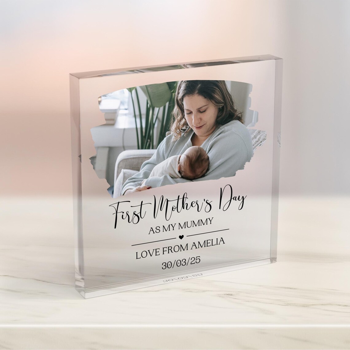First Mothers Day As My Mummy Acrylic Photo Block Keepsake Print