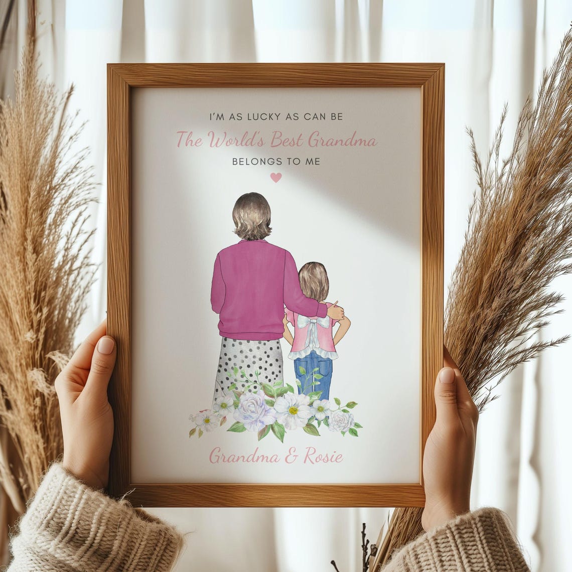 Personalised World's Best Grandma Print Lucky As Can Be Gift