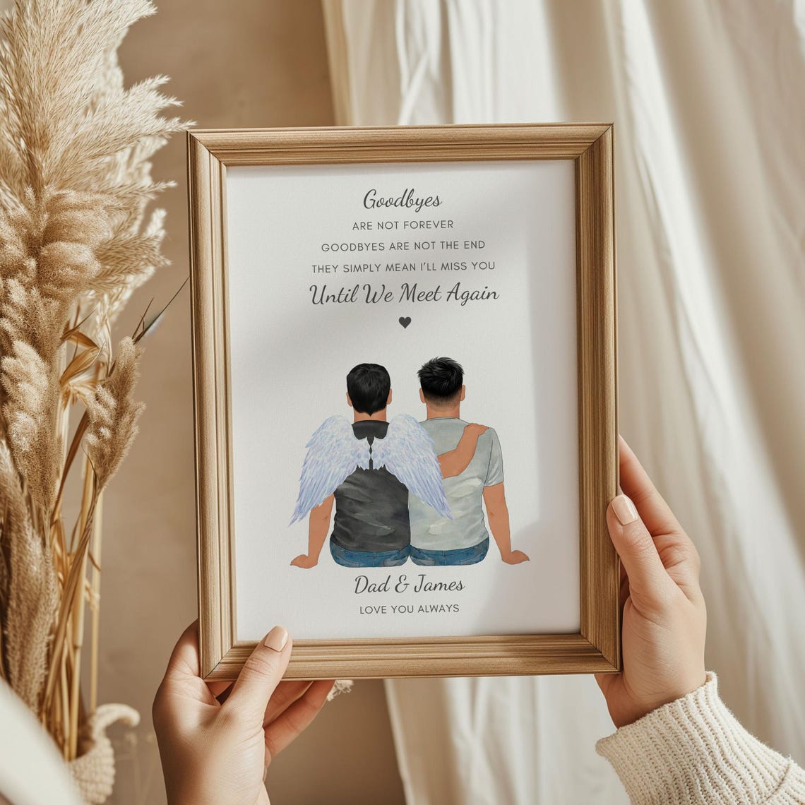 Personalised Dad and Son Memorial Print Goodbyes Until We Meet Again