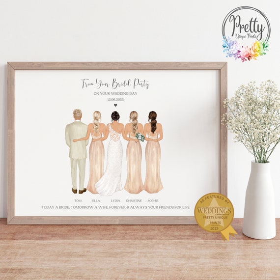 Gift For Bride From Bridesmaids Bride To Be Gift Gift From Brides Manman Of Honour Gift To Bride Personalised Wedding Gift