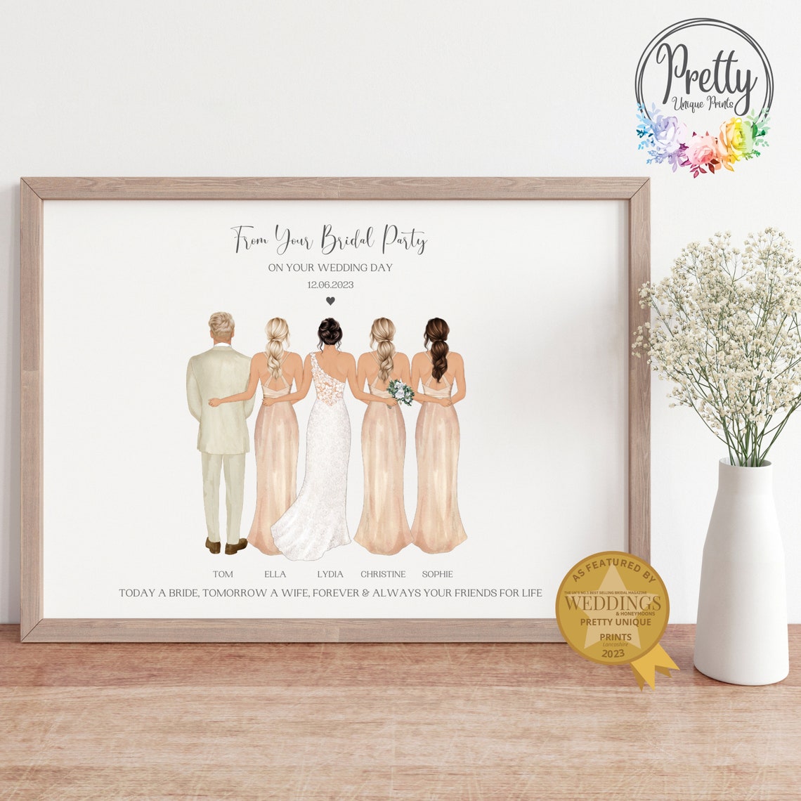 Gift For Bride From Bridesmaids Bride To Be Gift Gift From Brides Manman Of Honour Gift To Bride Personalised Wedding Gift