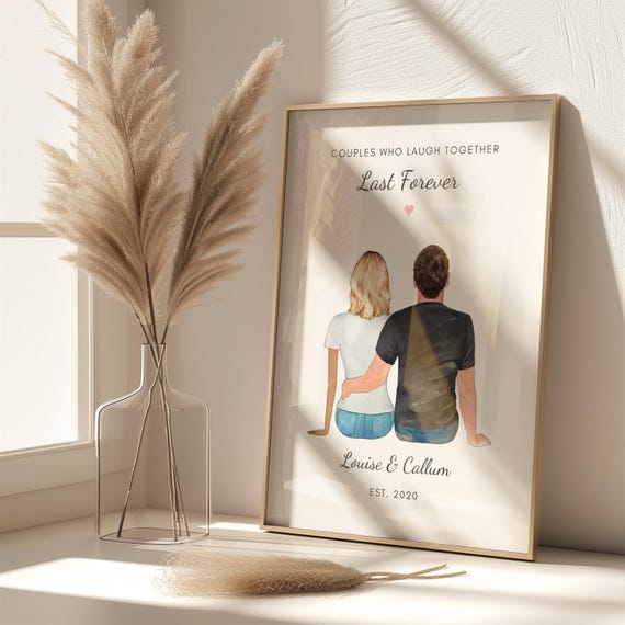 Personalised Couples Who Laugh Together Last Forever Framed Print