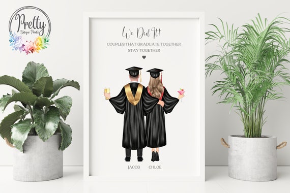 Graduation Gifts Personalised Couple Graduation Print Graduation Gift For Girlfriend Graduation Gift For Boyfriend Couple Graduation