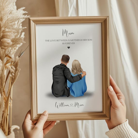 Personalised Gift For Mum From Son Gift For Mothers Day Birthday Gifts For Mother Custom Gift For Mum Mother And Son Print