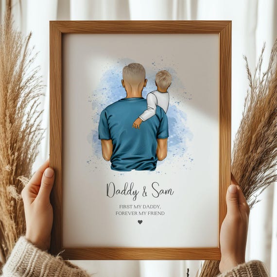 Daddy And Son Personalized Father's Day Art Print