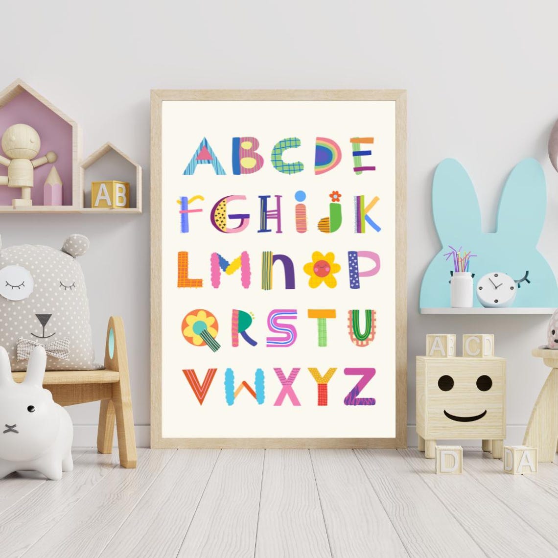 Alphabet Poster For Kids Educational Wall Art Classroom Or Nursery