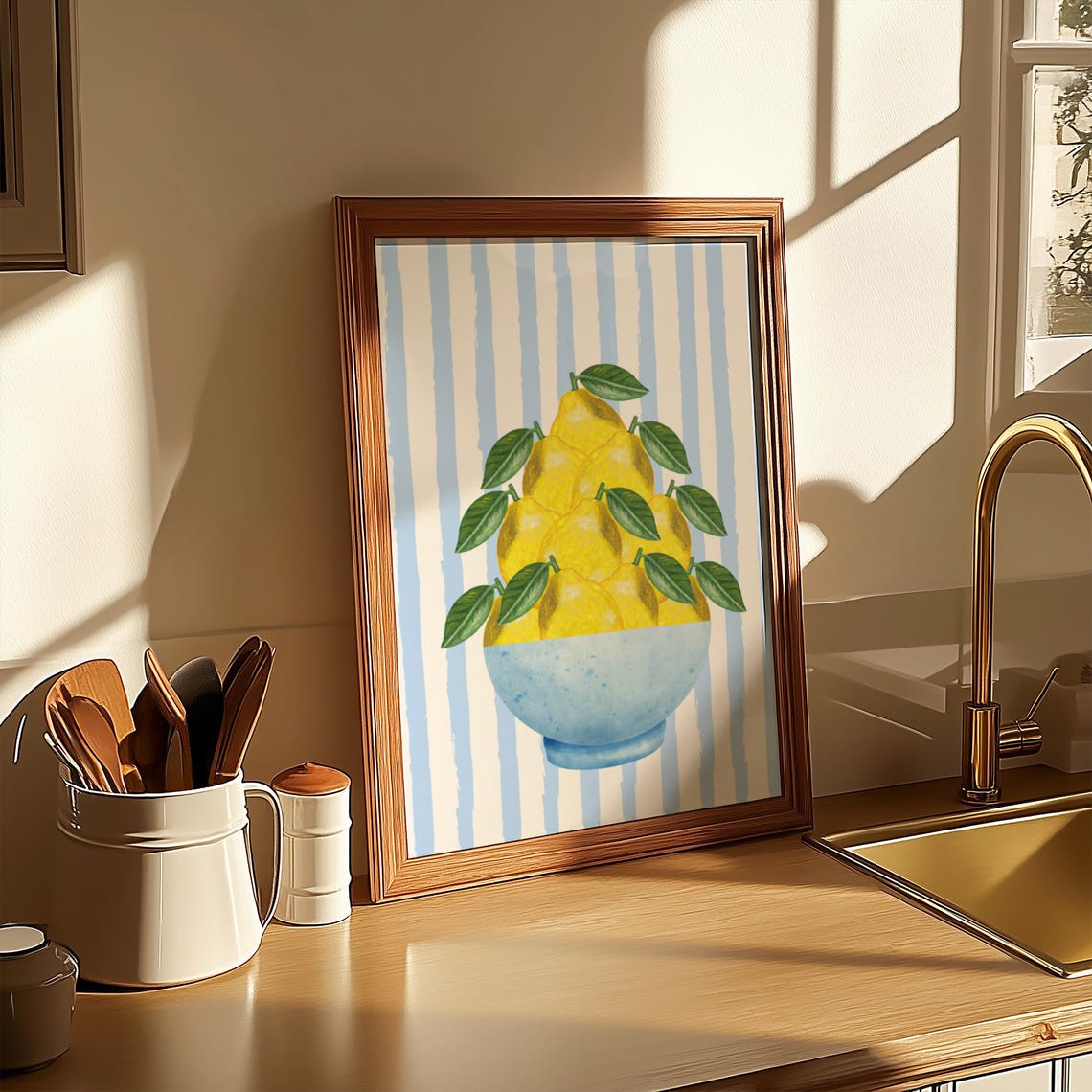 Lemon Print, Modern Kitchen Art Poster