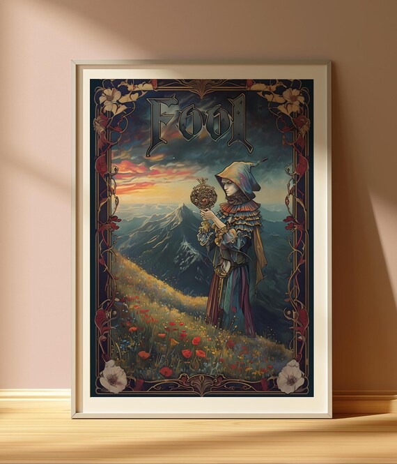Tarot Fool Card, Dark Fantasy Art Print