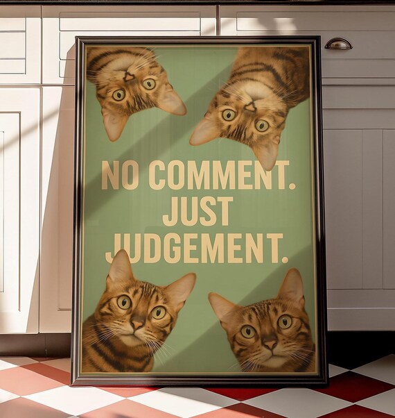 Bengal Funny Cat Quote, Bathroom Decor