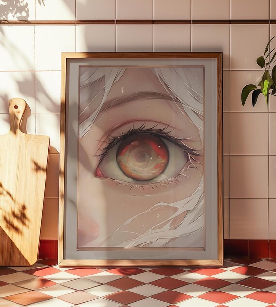 Withered Anime Eye Closeup, Surreal Anime Girl Art