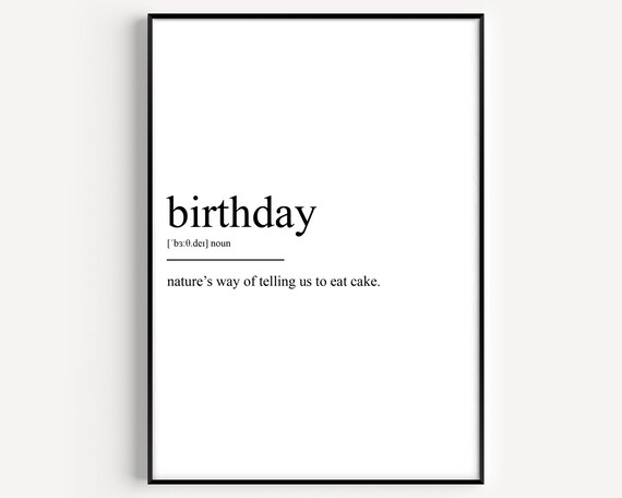 Birthday Definition Art Print