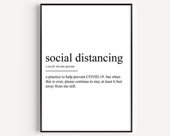 Social Distancing Dictionary Definition Funny Covid Era Poster