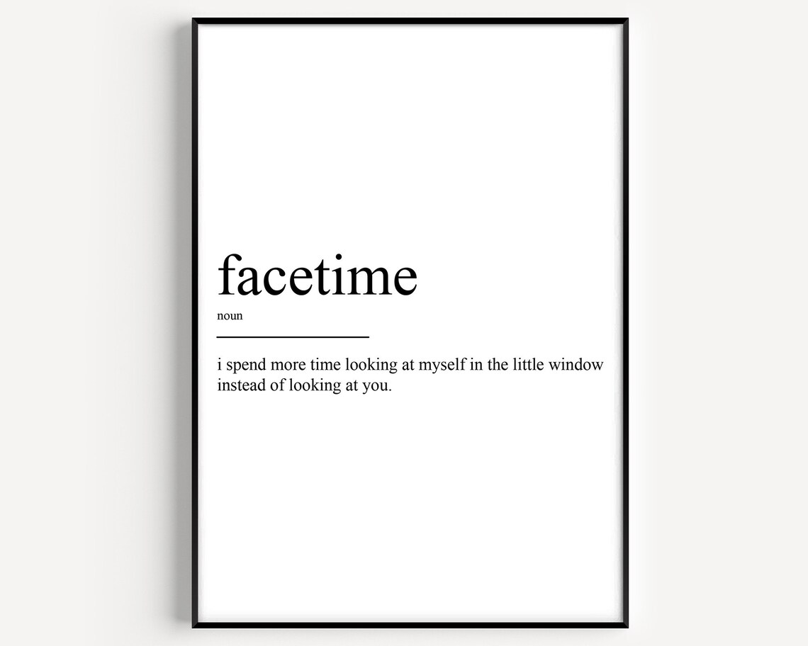 Facetime Definition Typography Art Print