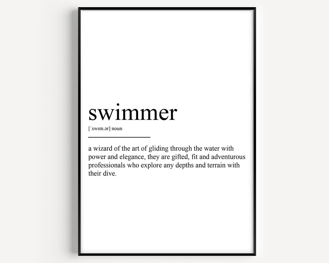 Swimmer Dictionary Definition Word Meaning Poster For Athletes