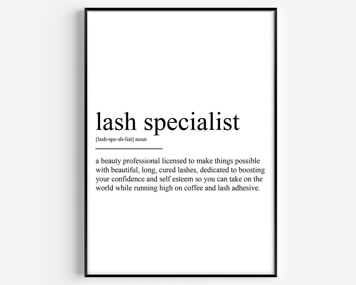 Lash Specialist Definition Poster Print