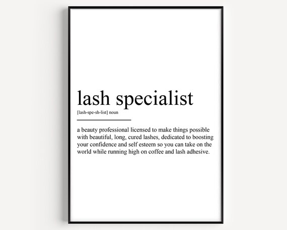 Lash Specialist Definition Poster Print