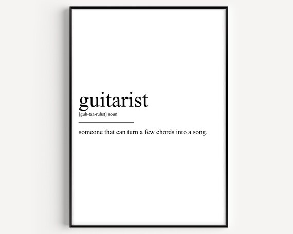 Funny Guitarist Dictionary Definition Chords Musician Gift Poster