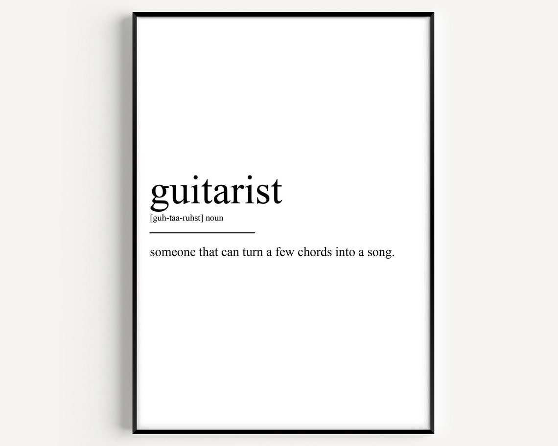 Funny Guitarist Dictionary Definition Chords Musician Gift Poster