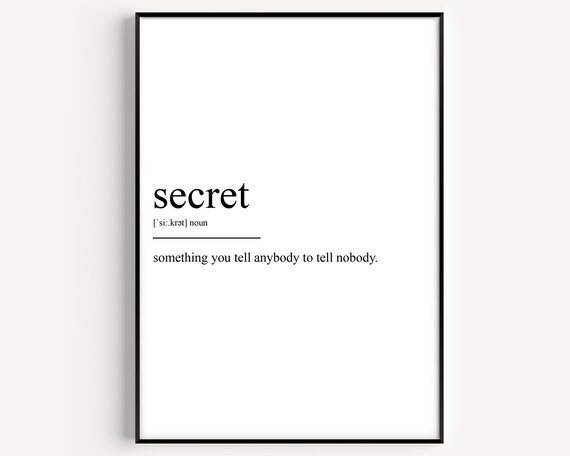 Secret Definition Poster Print