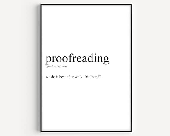 Proofreading Definition Funny Word Art Minimalist Office Poster