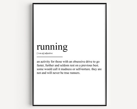 Running Definition Typography Art Print