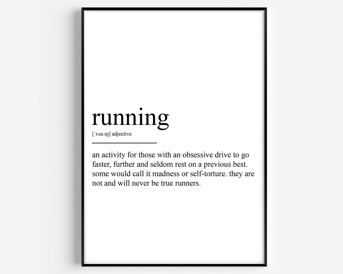 Running Definition Typography Art Print