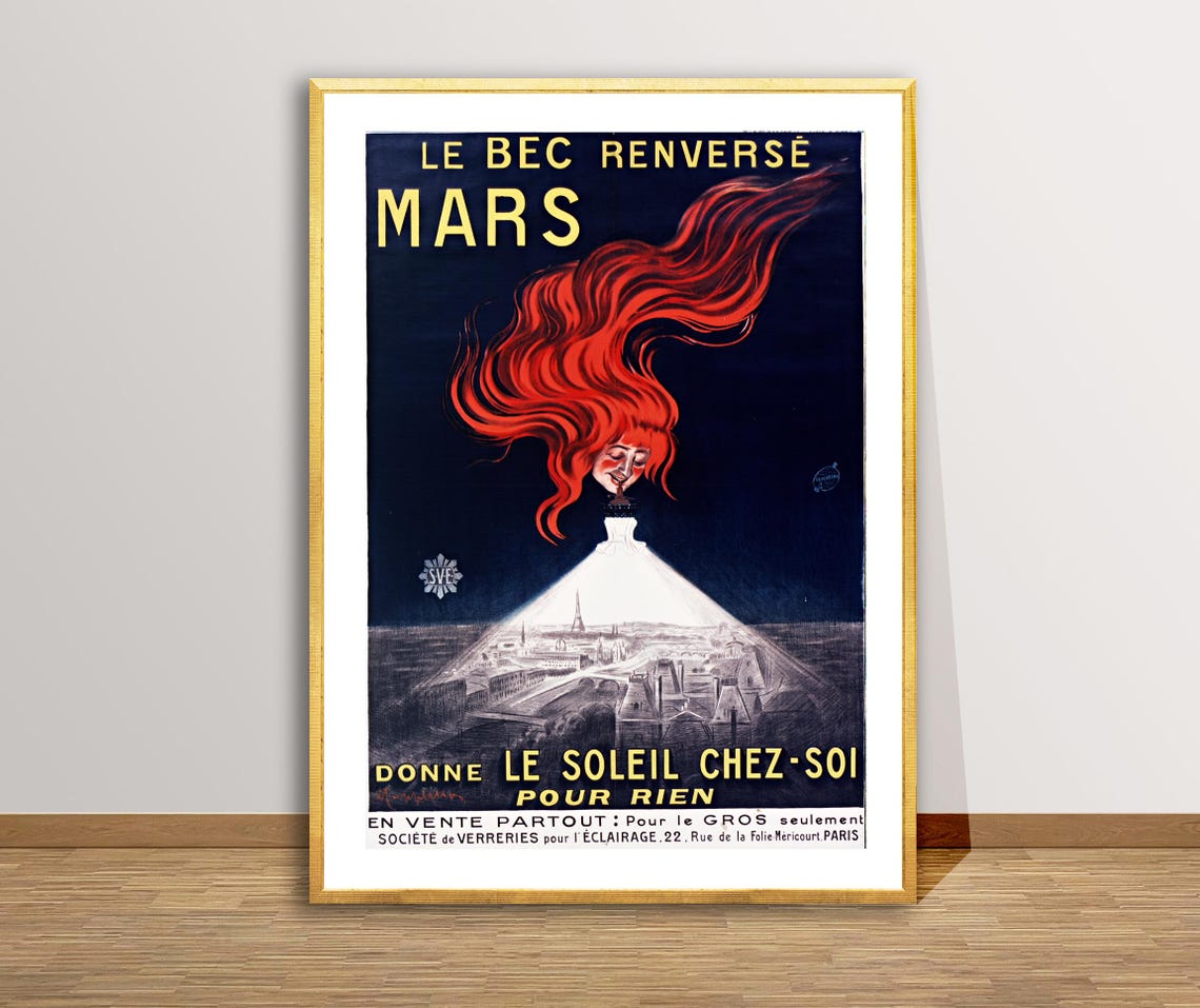 Le Bec Renverse Mars Lamp Vintage French Paris Night Sky Poster - Image 3