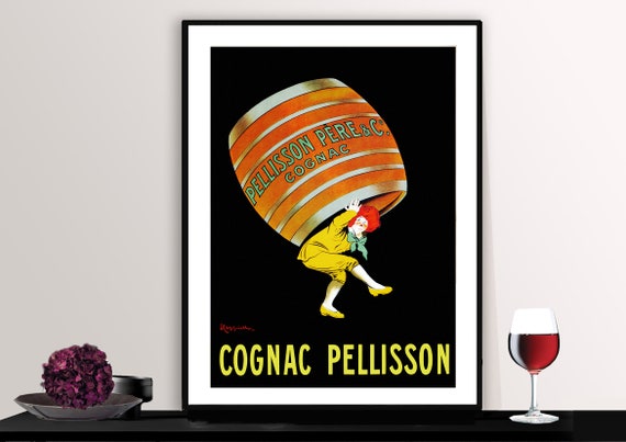 Cognac Pellisson Vintage Fooddrink Poster Cognac Lovers Beverages Art Cognac Lovers Gift Lovely Bar Decor Ideas