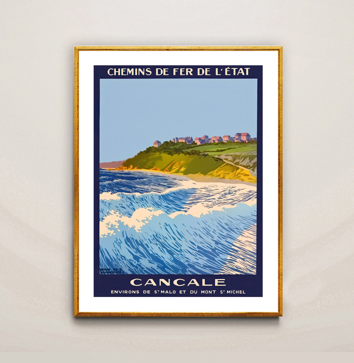 Cancale French Coast Chemins de Fer de lEtat Vintage Railway Poster - Image 2