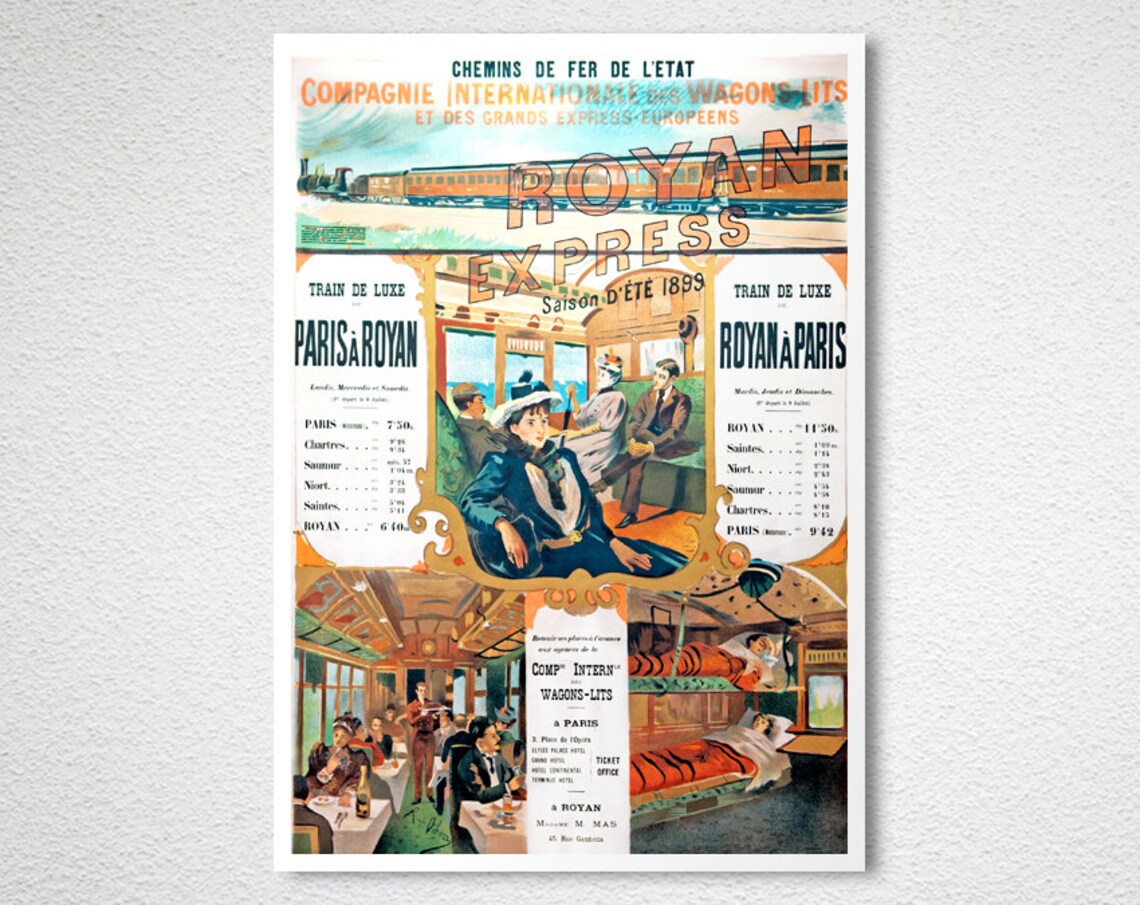 Royan Express 1899 Vintage French Luxury Train Travel Poster - Image 2