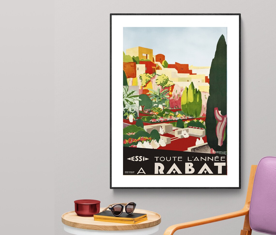 Toute Lannee Rabat Morocco Vintage Travel Poster