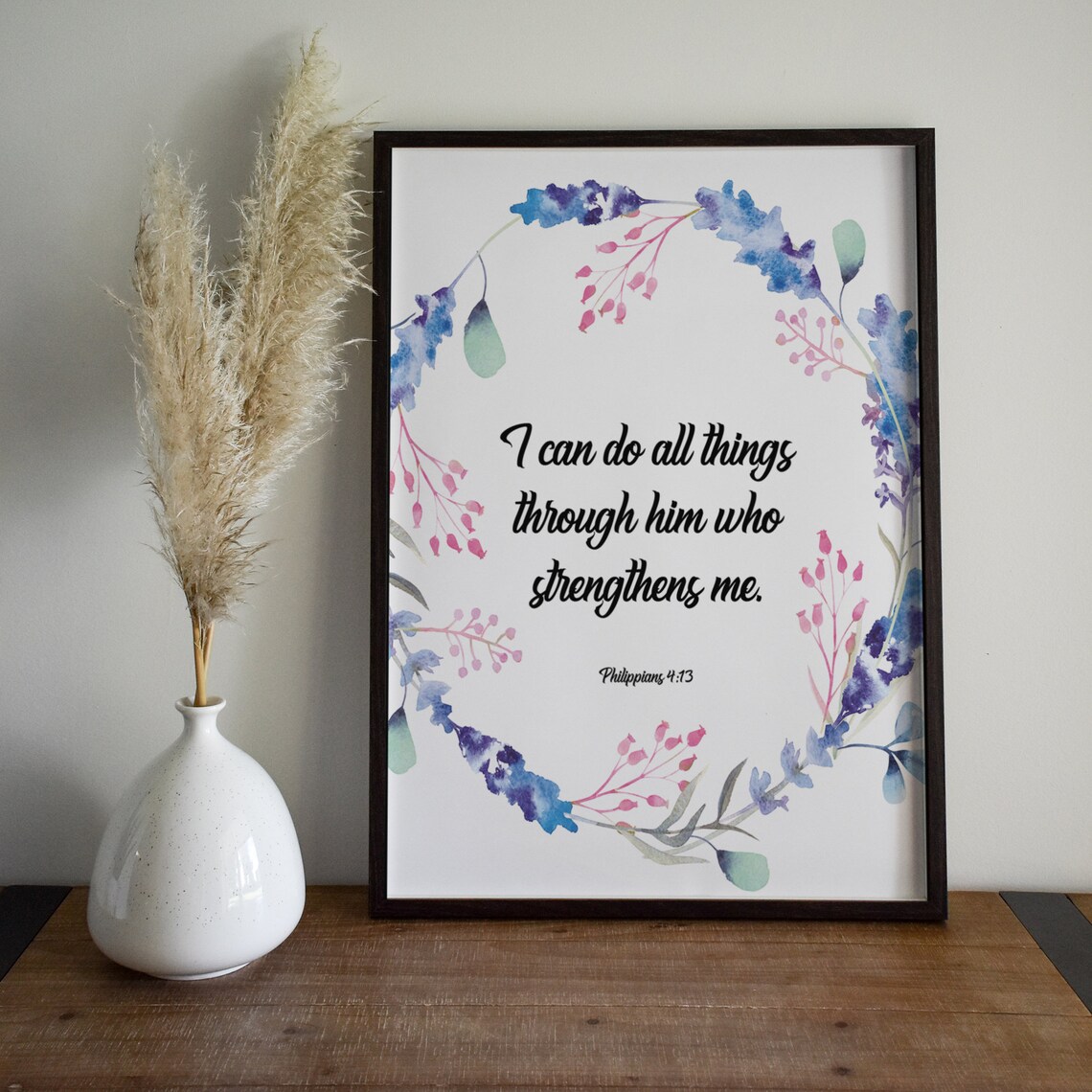 I Can Do All Things, Philippians Floral Bible Verse