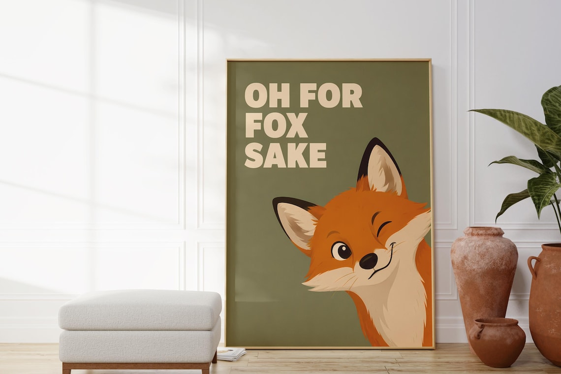 Fuchs Poster, Retro Animal Quote Art Print