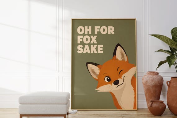 Fuchs Poster, Retro Animal Quote Art Print